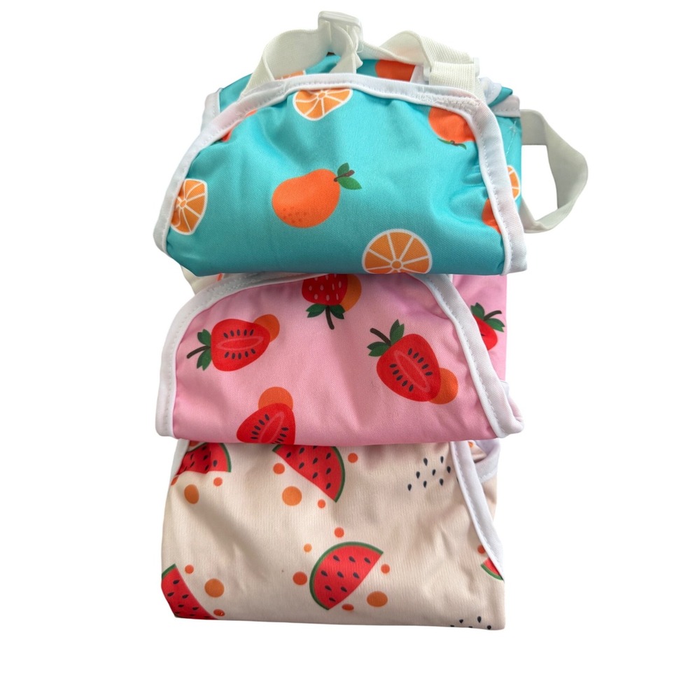 New Reusable Female Dog Diapers with Suspenders Fruit Print Large‎